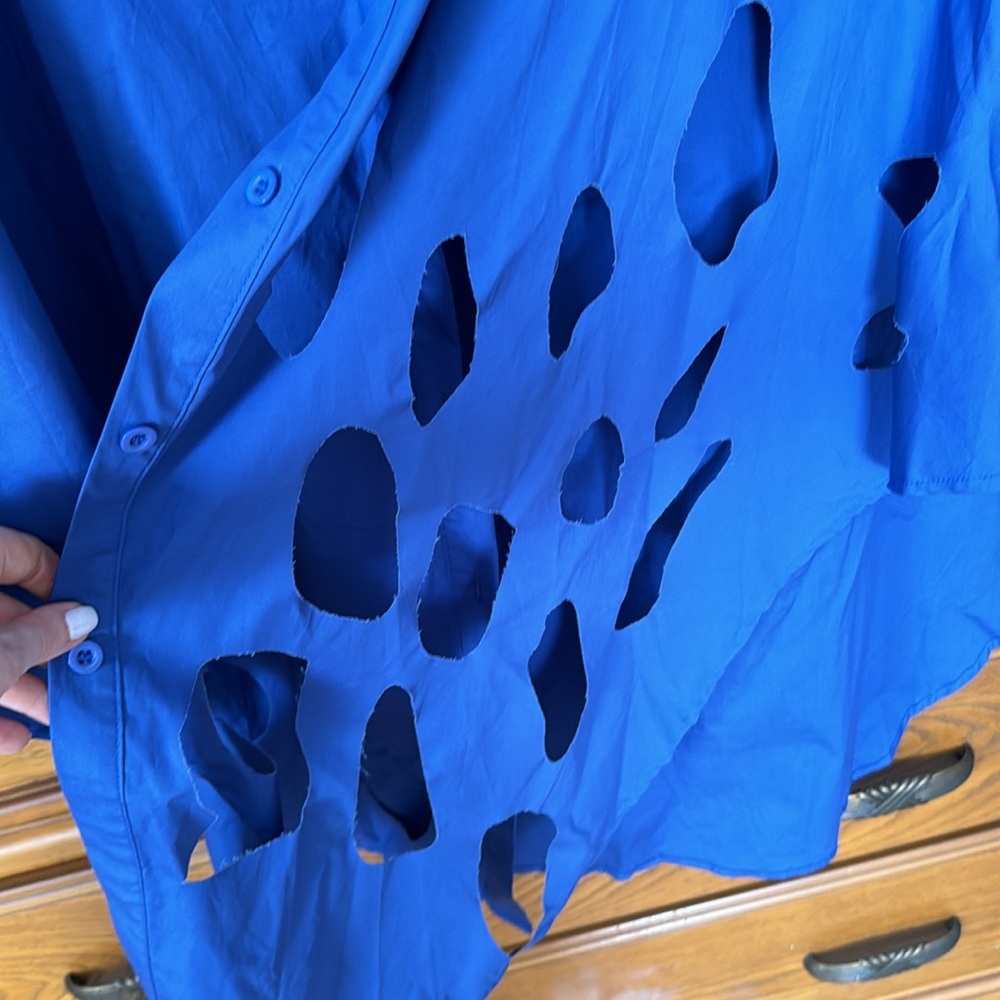 Kimono blue dress with holes, one size - Picture 10 of 11